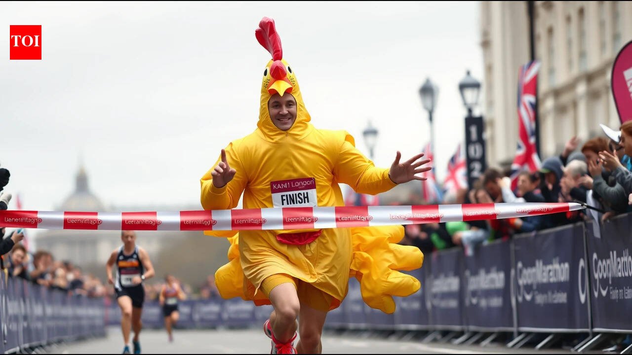 A man ran 262 miles in a giant inflatable chicken