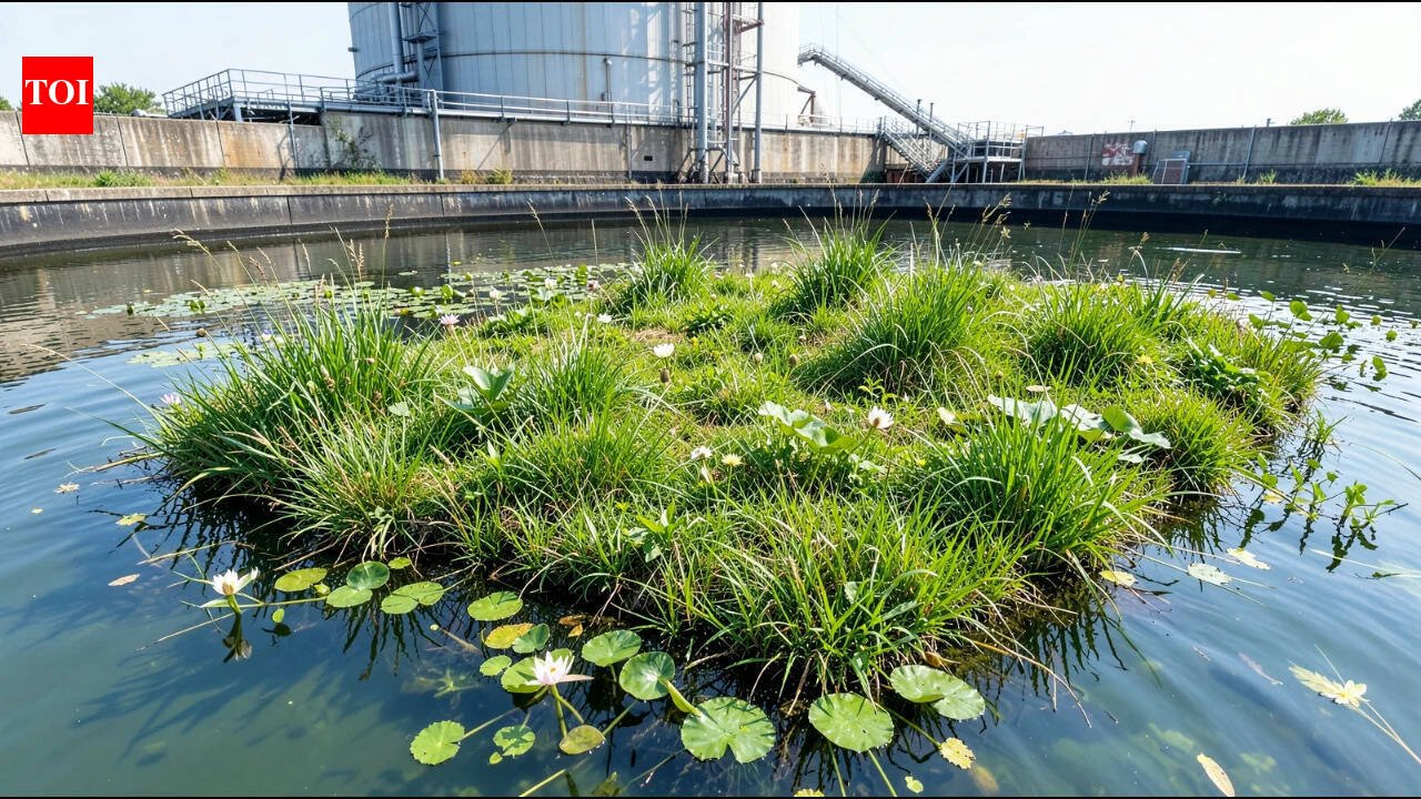 England transformed an unused wastewater tank into a floating wetland