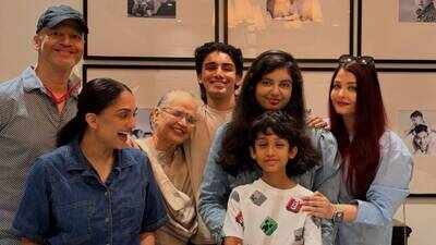 aishwarya rai bachchan celebrated nephew shivansh rais birthday with daughter aaradhya brother aditya rai sister in law shrima rai and other family members