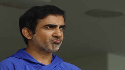 cricket international test match series fifth test india practice session kia oval london britain july 30 2025 india head coach gautam gambhir looks on during practice action images via