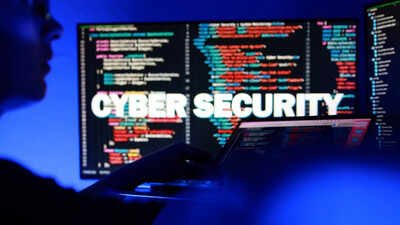 illustration shows cyber security text and php code